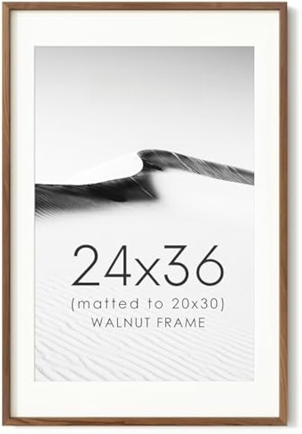 Walnut‑Wood 24x36 Wall Poster Picture Frame