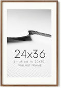 Walnut‑Wood 24x36 Wall Poster Picture Frame