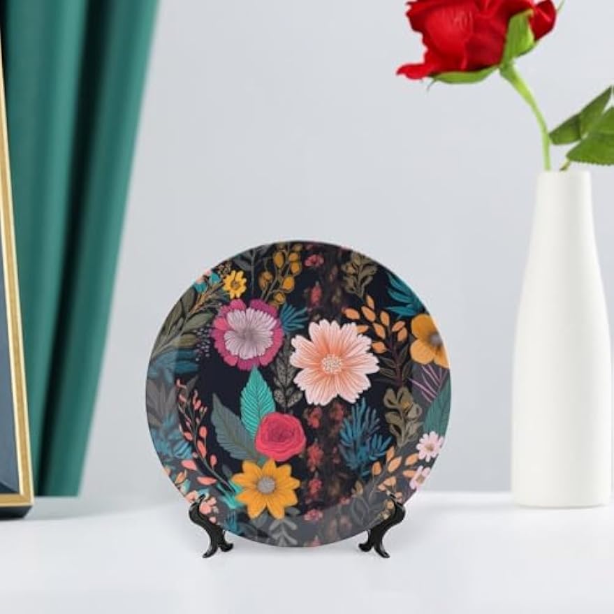 Boho Floral Ceramic Decorative Display Plate