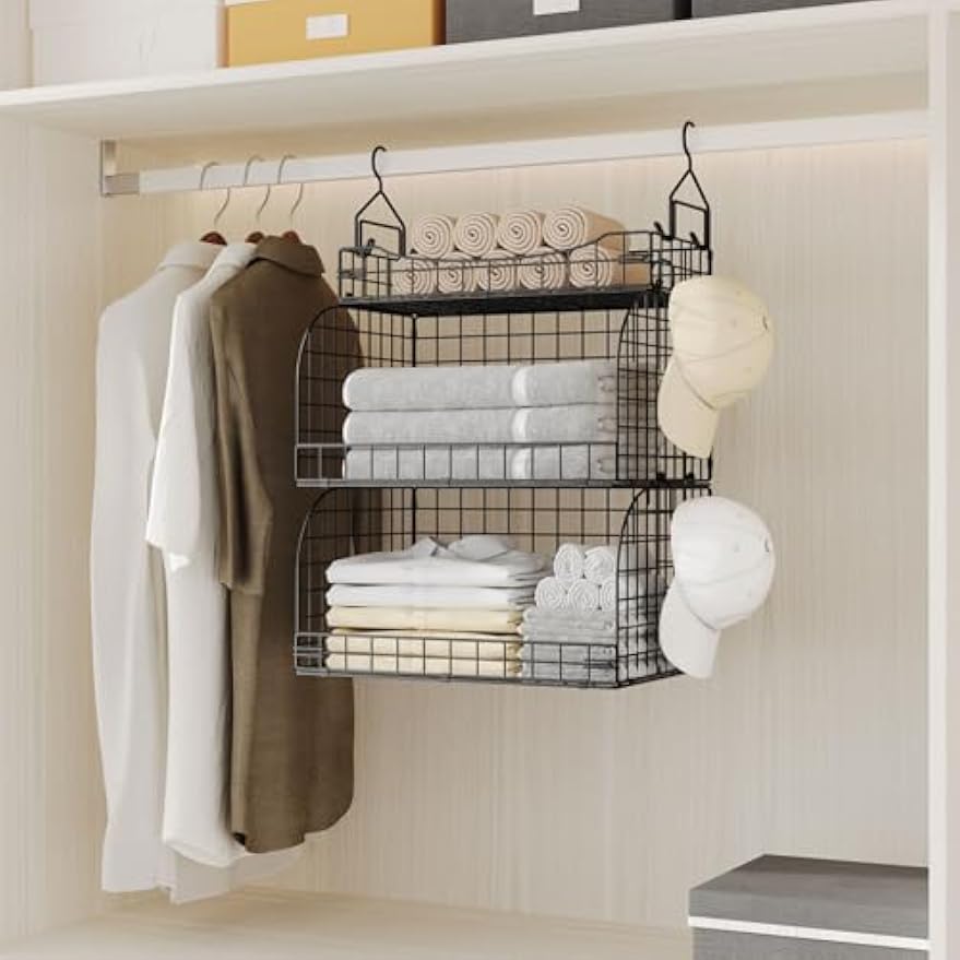 3‑Tier Hanging Closet Storage Organizer Shelves