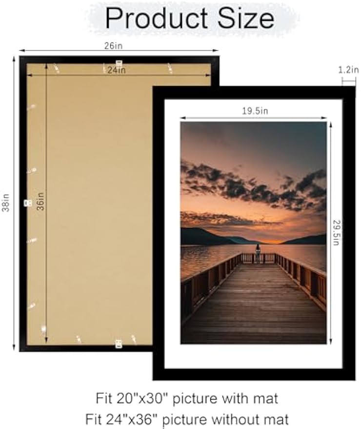 Wooden 24x36 Wall Poster Picture Frames
