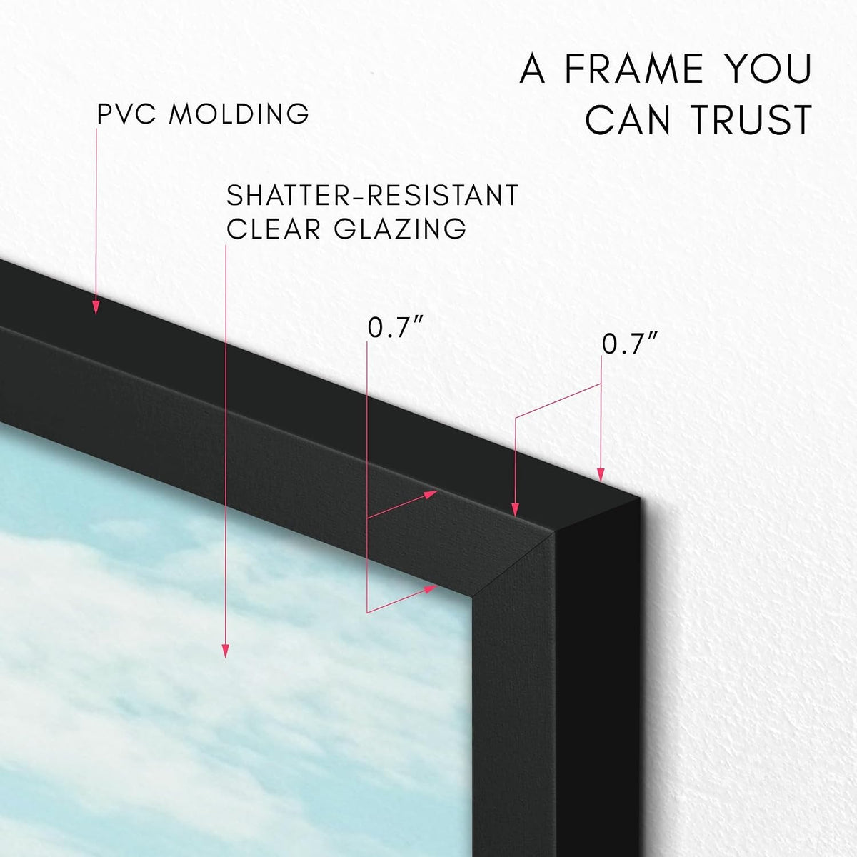 Thin‑Border 24x36 Black Wall Poster Frame