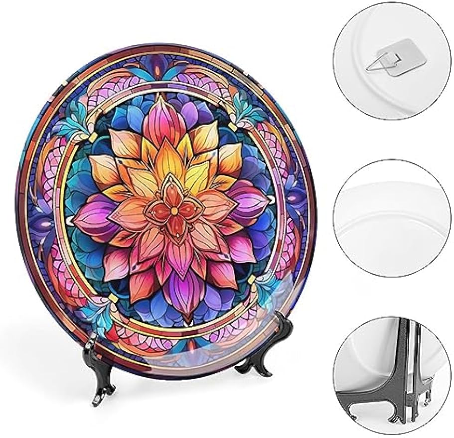 Boho Floral Ceramic Decorative Display Plate