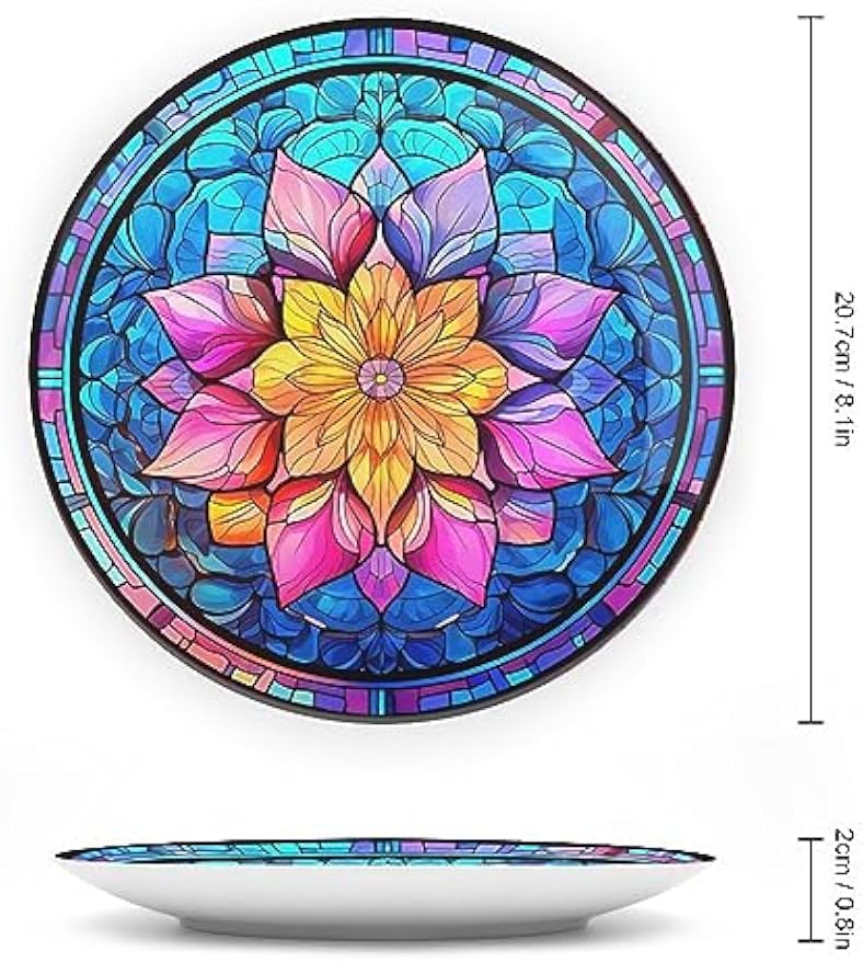 Boho Floral Ceramic Decorative Display Plate