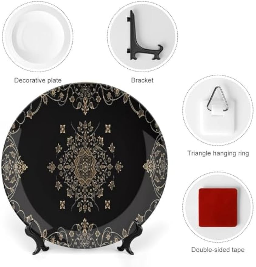Boho Floral Ceramic Decorative Display Plate