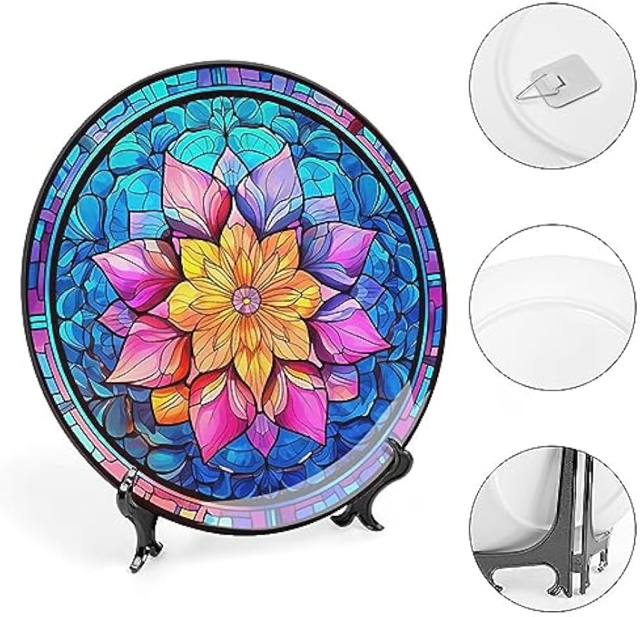 Boho Floral Ceramic Decorative Display Plate