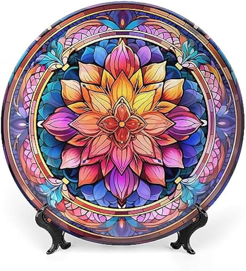 Boho Floral Ceramic Decorative Display Plate