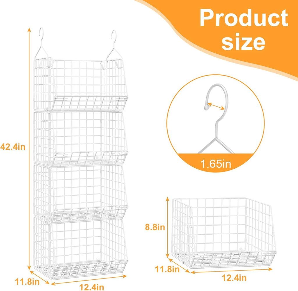 4‑Tier Foldable Wire Closet Storage Organizer