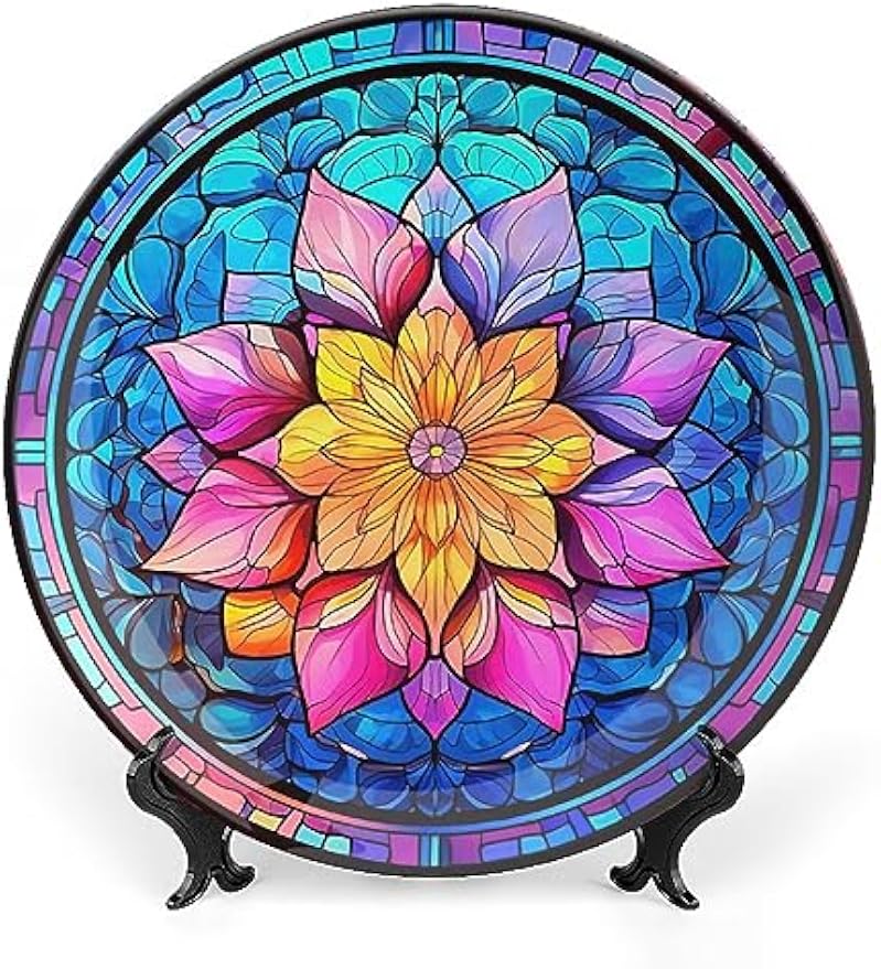 Boho Floral Ceramic Decorative Display Plate