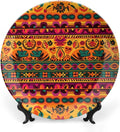 Boho Folk‑Art Ceramic Decorative Display Plate