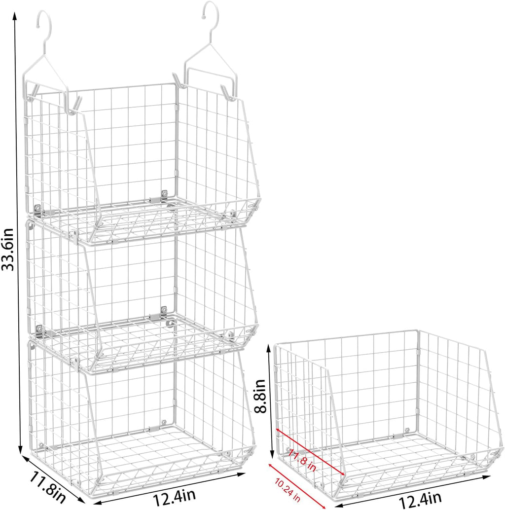 3‑Tier Foldable Wire Closet Storage Organizer