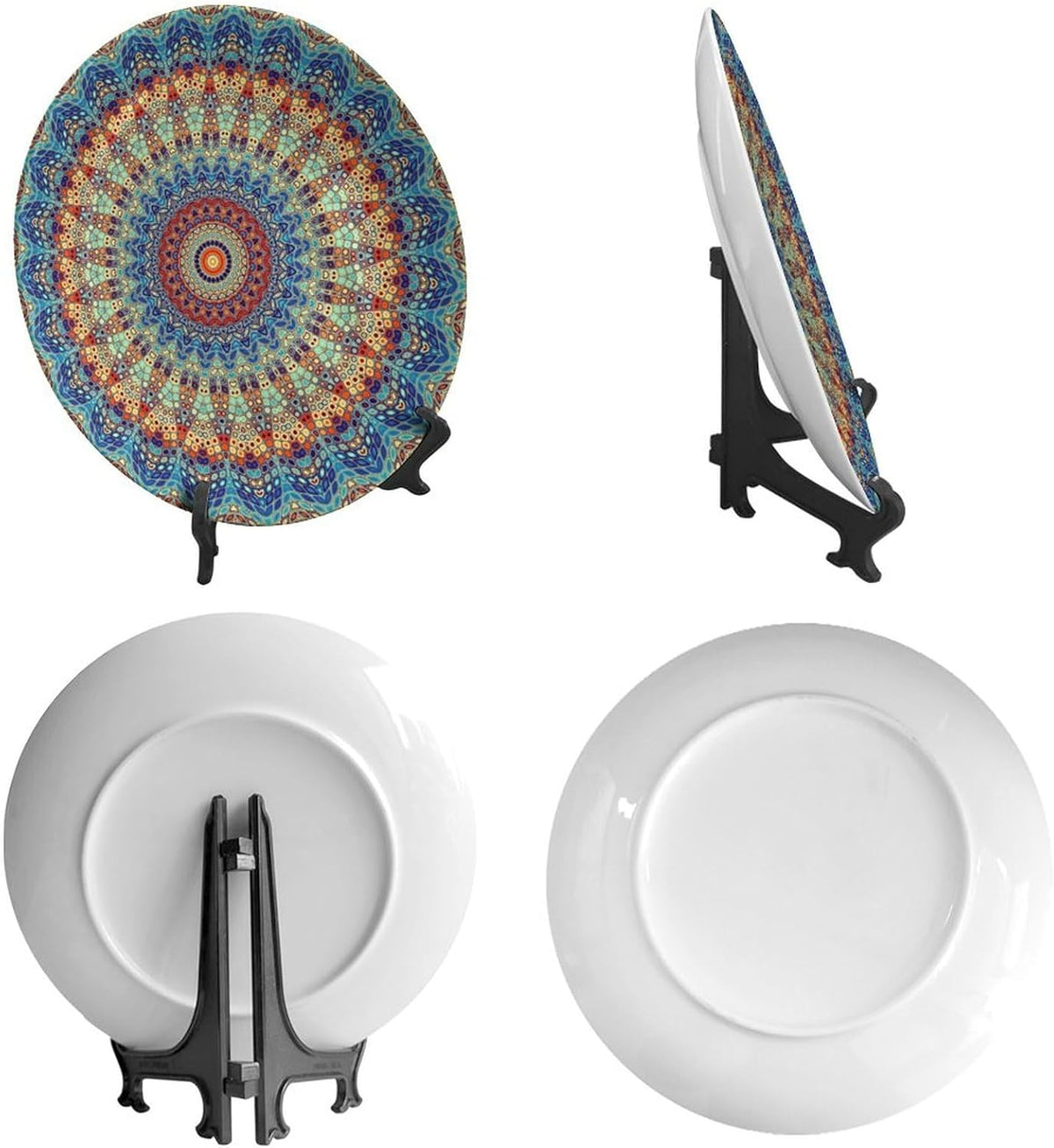 Blue Mandala Boho Ceramic Display Plate
