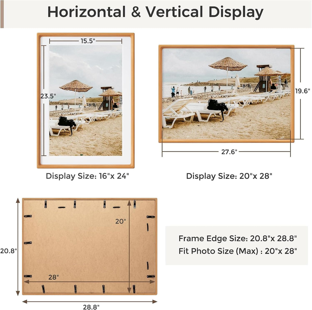 Handcrafted Wooden 20x28 Wall Picture Frame