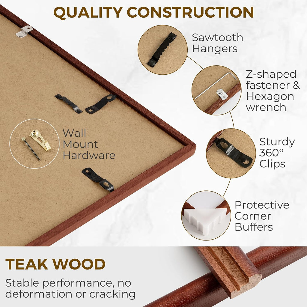 Solid‑Wood 27x40 Wall Picture Display Frame