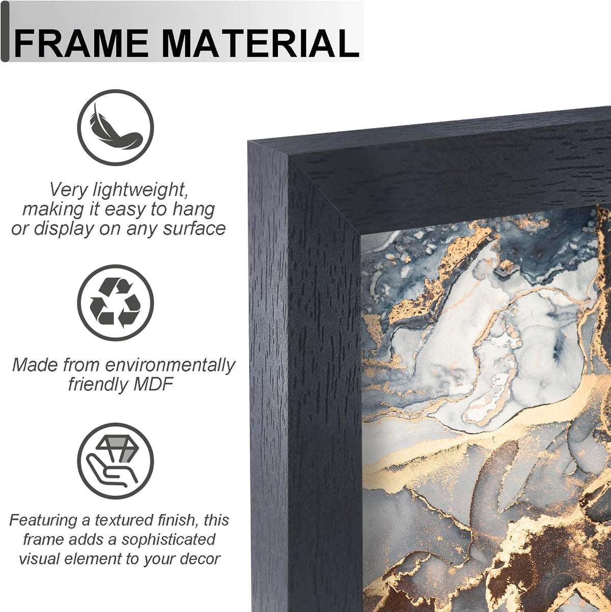 Black 30x40 Wall‑Hanging Picture Poster Frame