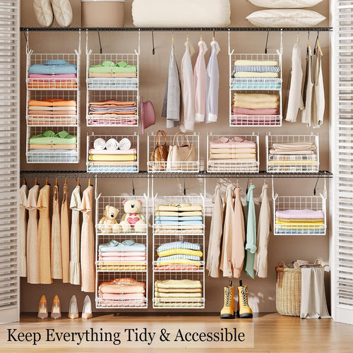 3‑Tier Foldable Wire Closet Storage Organizer