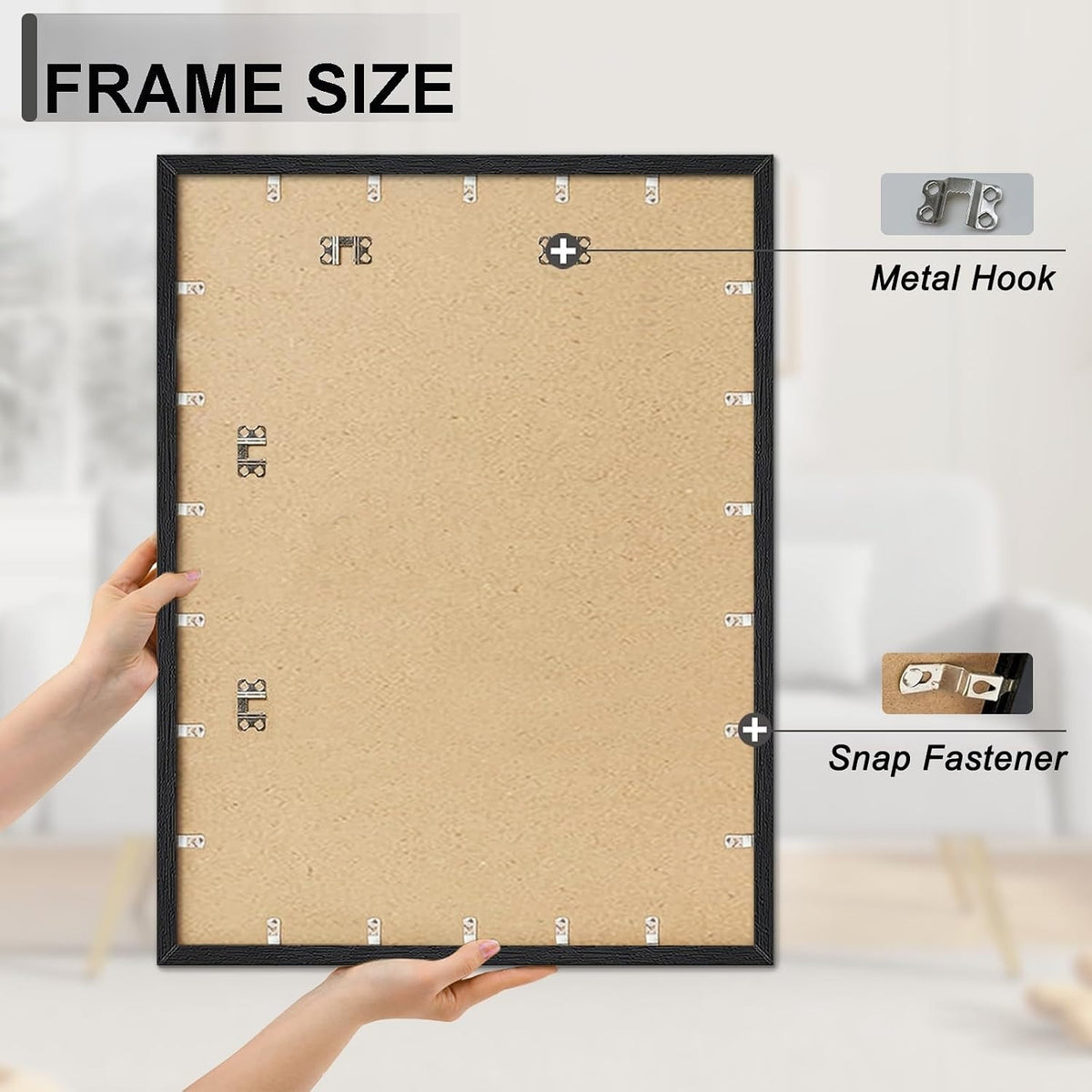 Black 30x40 Wall‑Hanging Picture Poster Frame